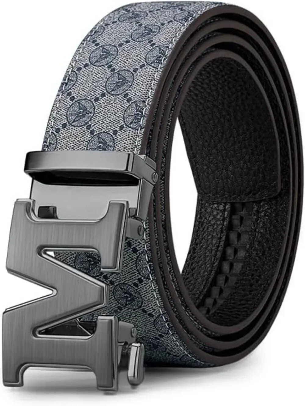 Stylish Men's Belt with Letter M Buckle | Durable Leather, Minimalist Design